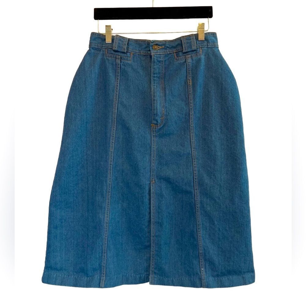 Bay Britches midi denim vintage jean skirt
